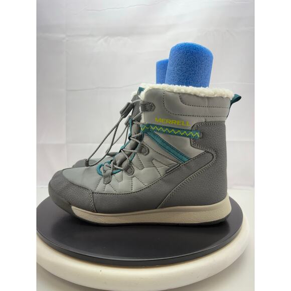 Merrell Grey Snow Crush 3 200g Insulated Kids Sz 6 Waterproof Warm Winter Boots - Picture 1 of 11